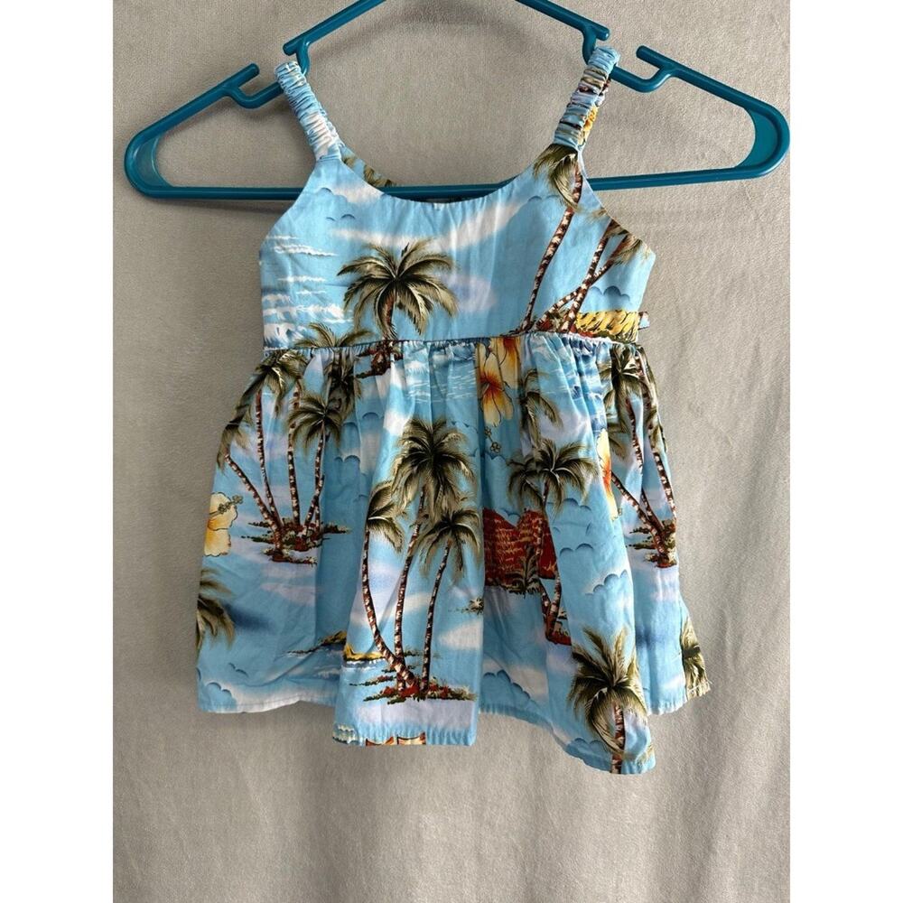Polynesian Culture Cotton Hawaiian Bungee Girls Dress size 2 Blue